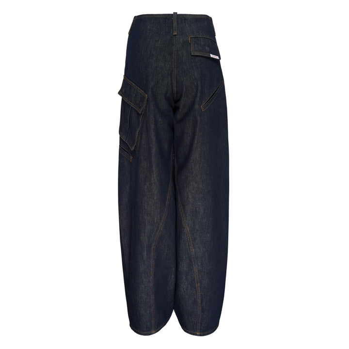 Indigo Denim Cargo Jeans