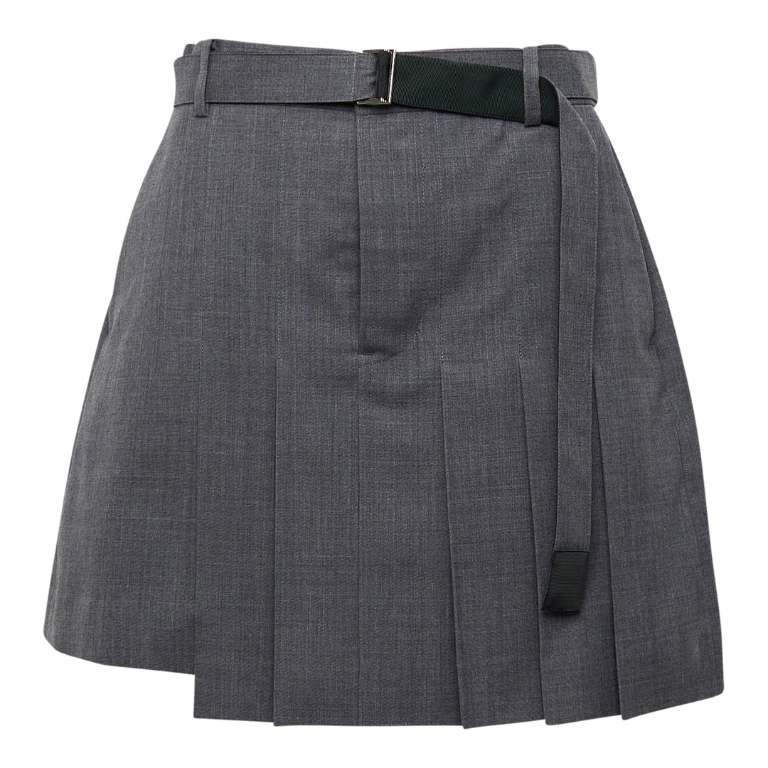 Belted Pleated Suiting Shorts