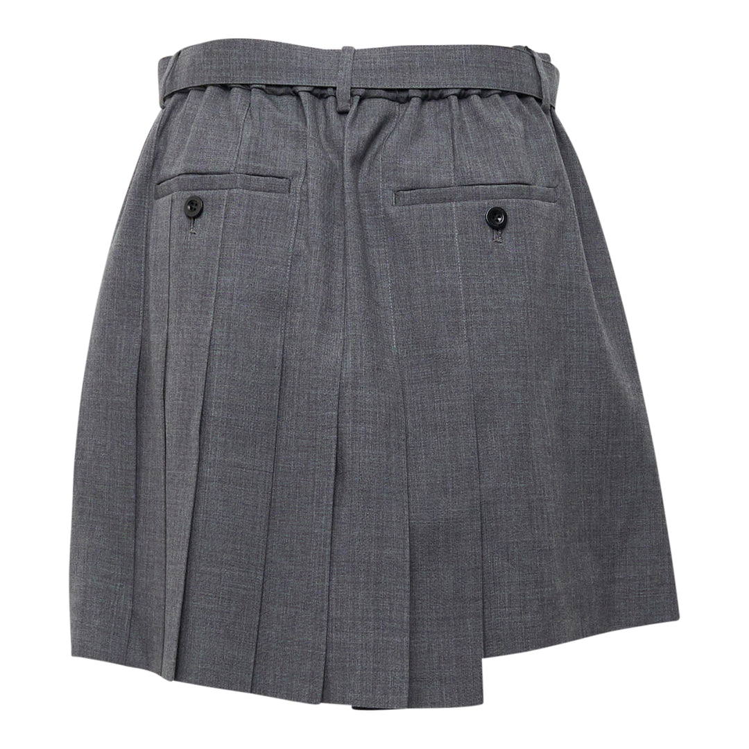 Belted Pleated Suiting Shorts