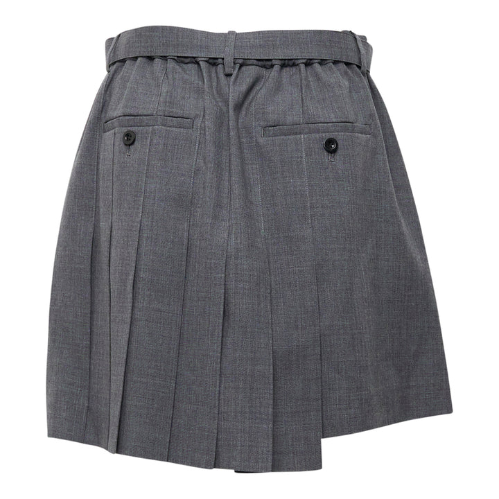 Belted Pleated Suiting Shorts