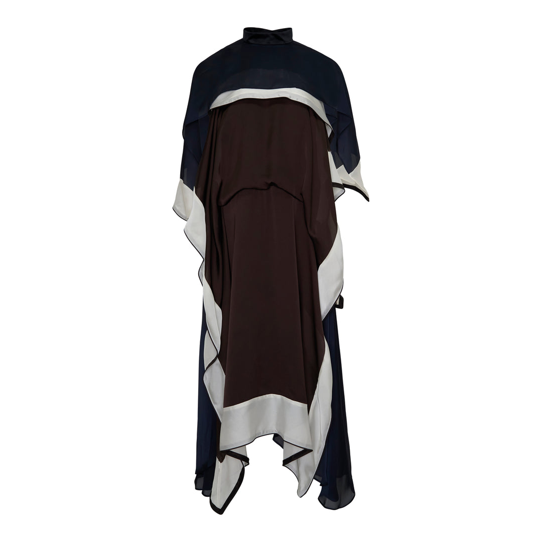 Satin Chiffon Layered Dress