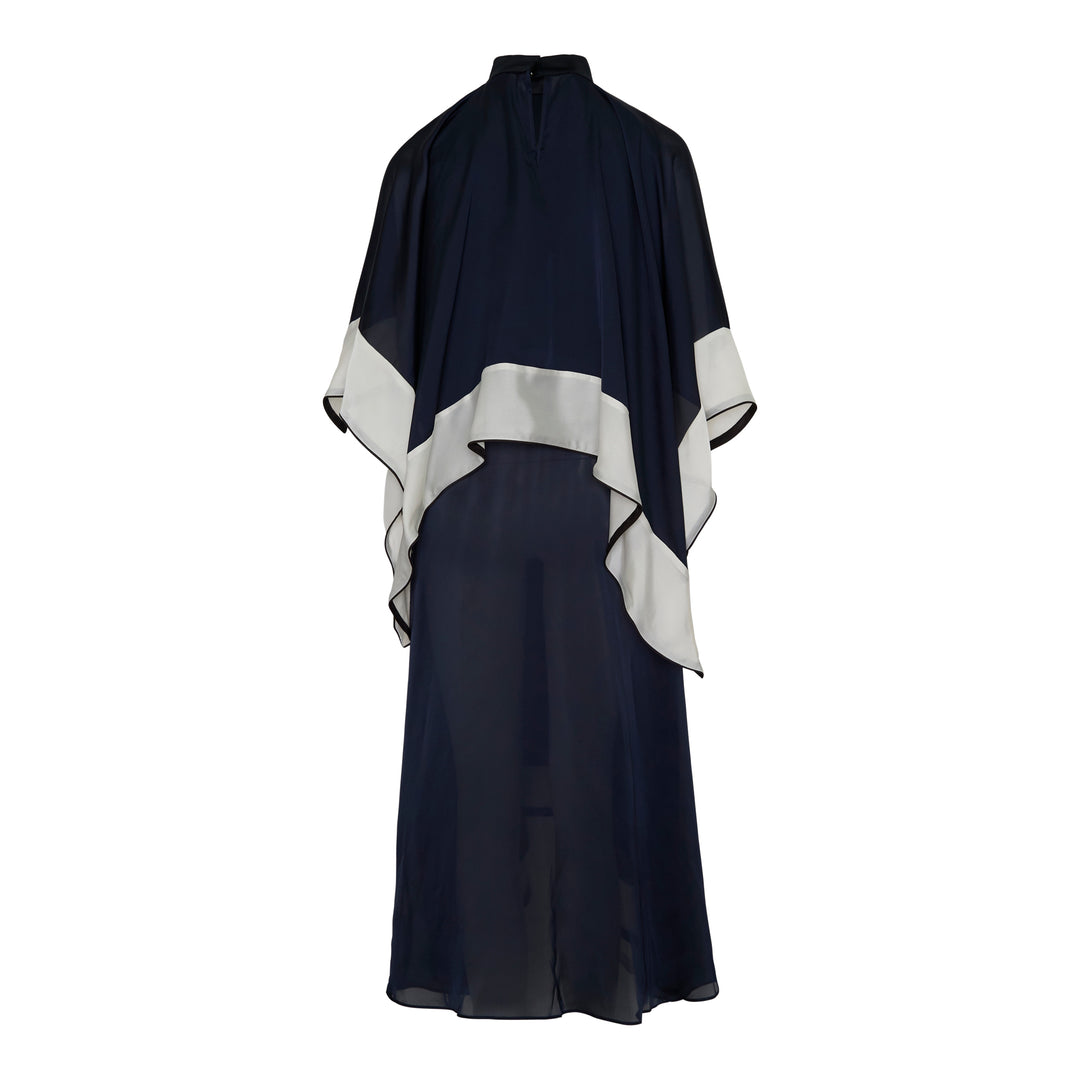 Satin Chiffon Layered Dress