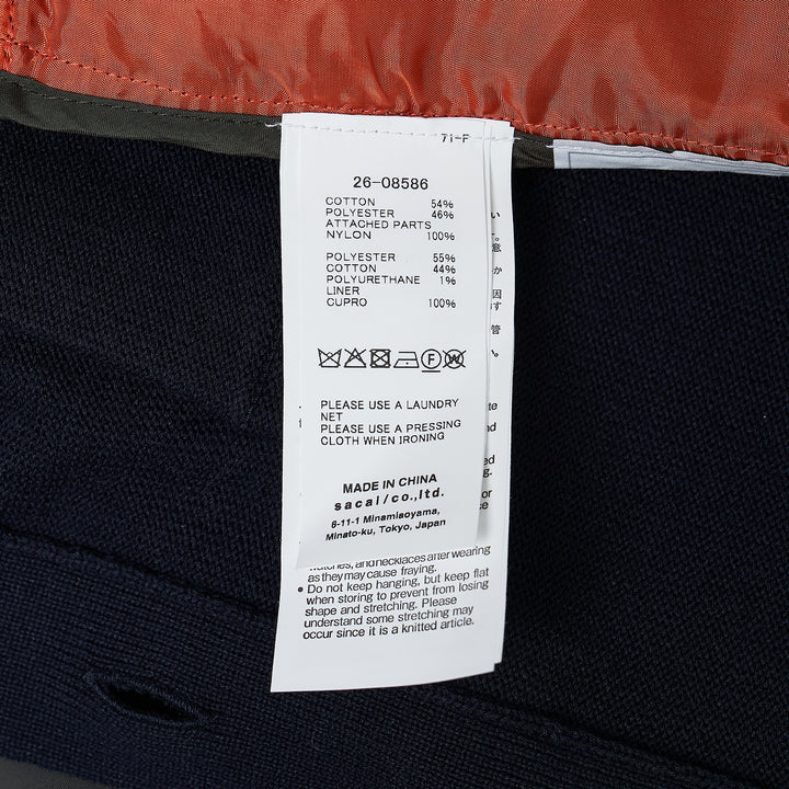 Nylon Twill Cotton Knit Cardigan