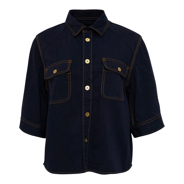 Cropped Denim Shirt