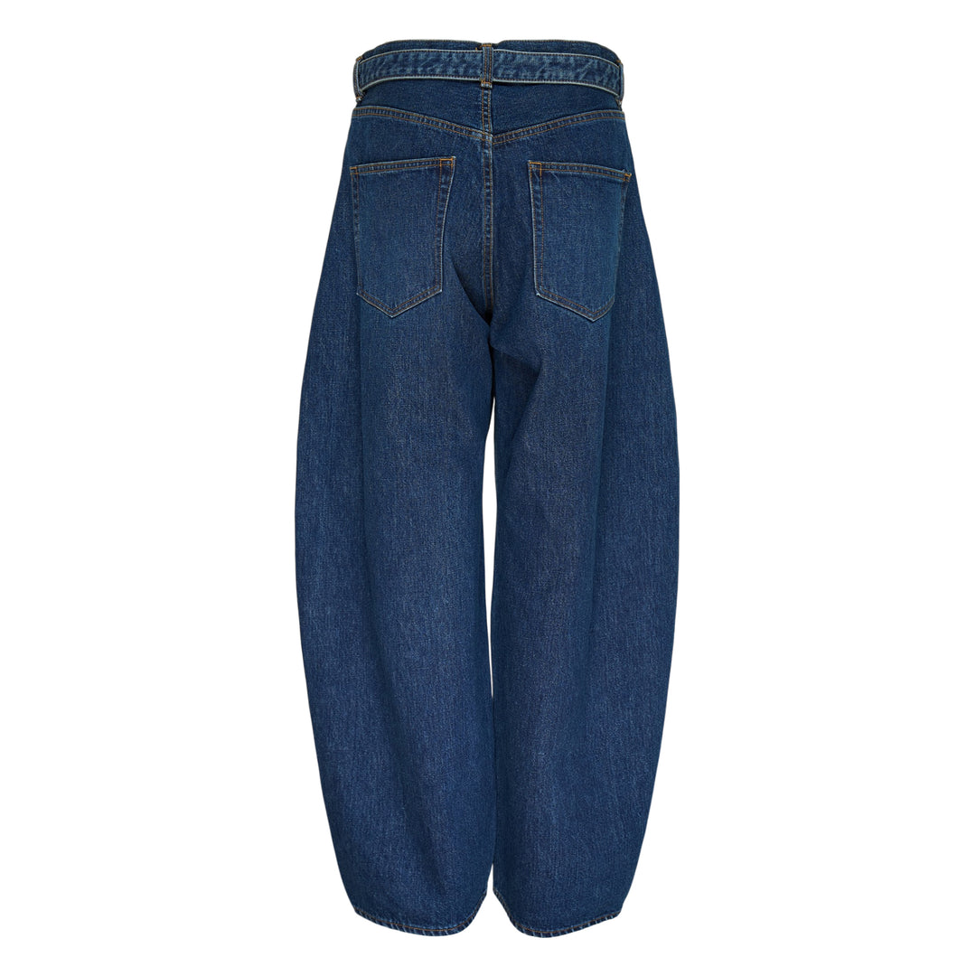 Belted Barrel Leg Jeans