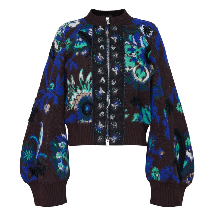 Floral Jacquard Knit Blouson