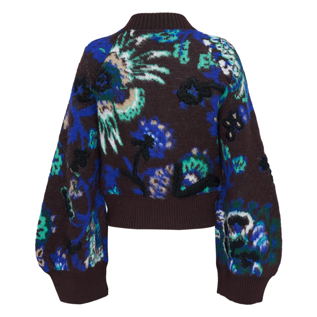 Floral Jacquard Knit Blouson