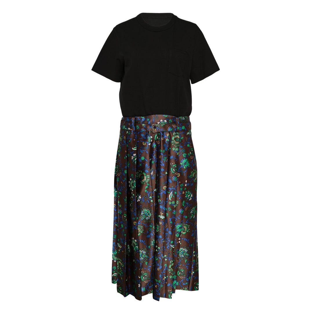 Floral Print Cotton Jersey Dress
