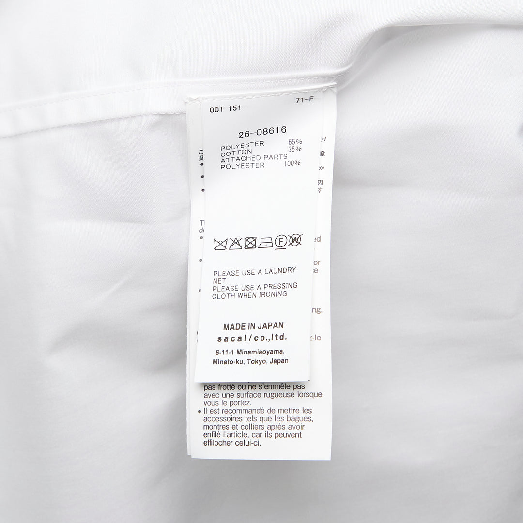 White Poplin Scarf Shirt
