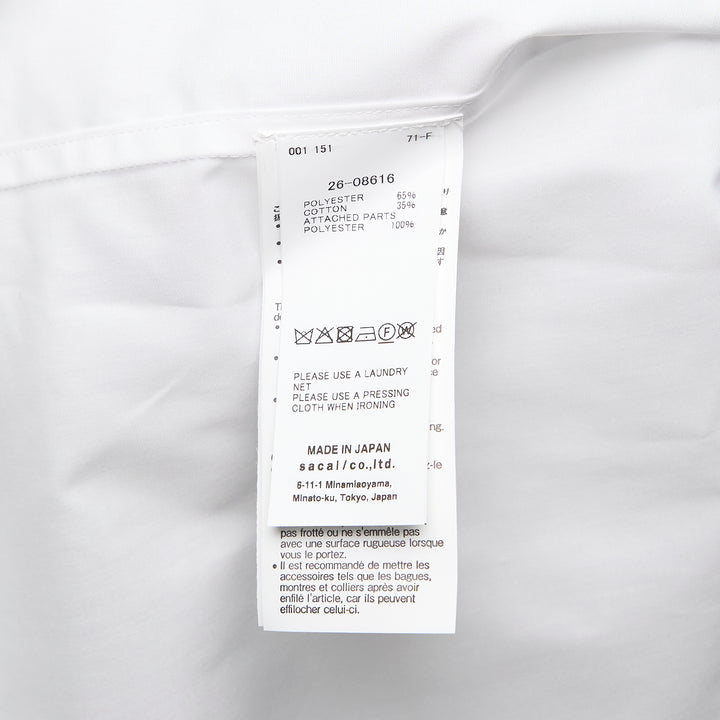 White Poplin Scarf Shirt