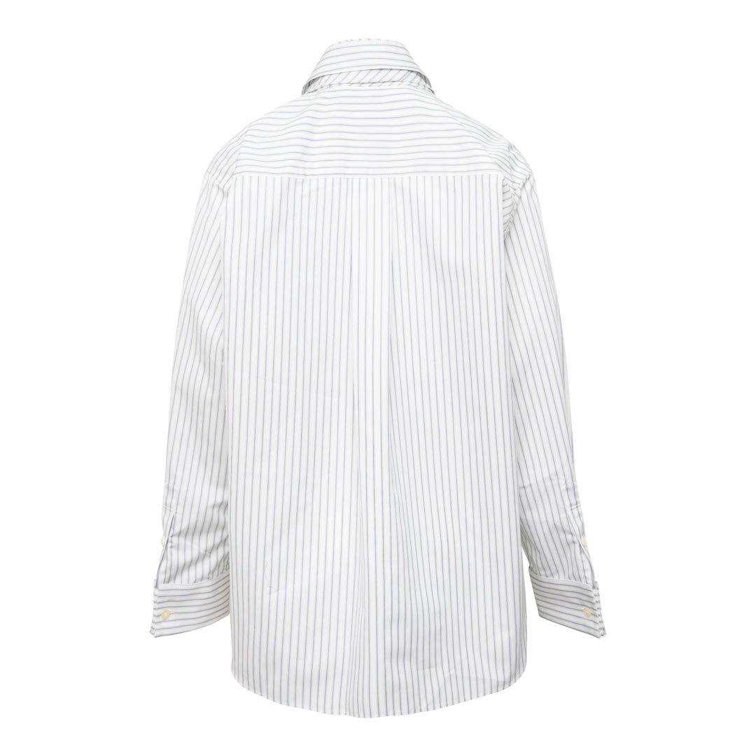 White Poplin Scarf Shirt