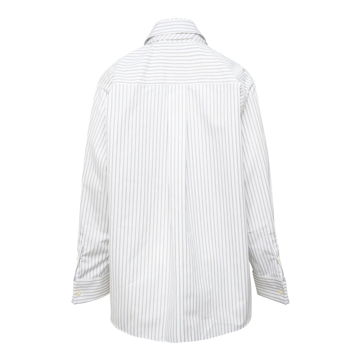 White Poplin Scarf Shirt