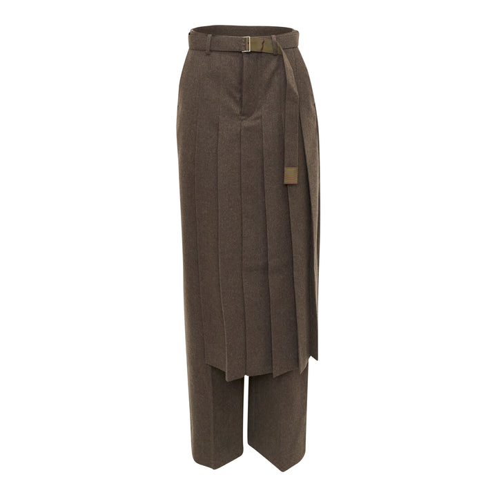 Wool Flannel Layered Pants