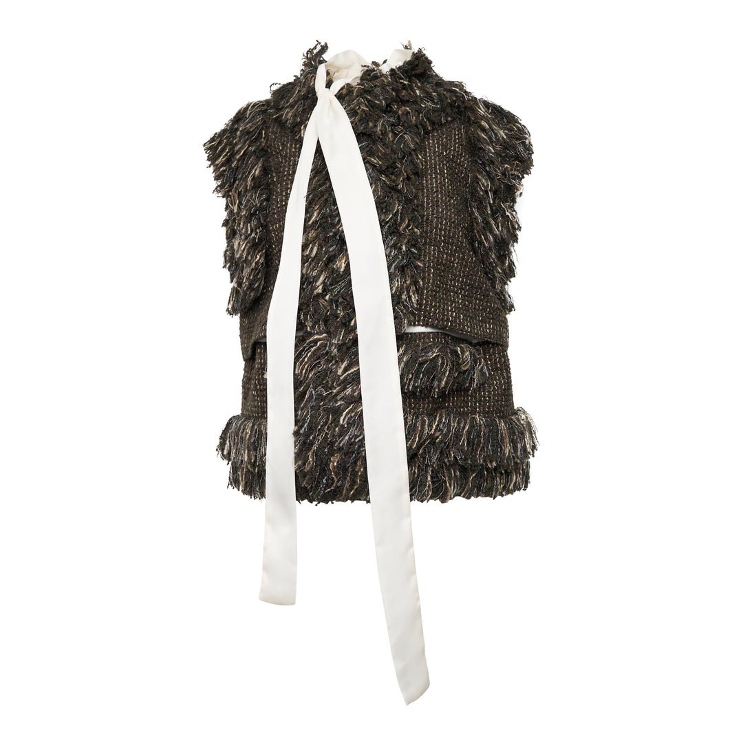 Fringe Tweed Gilet