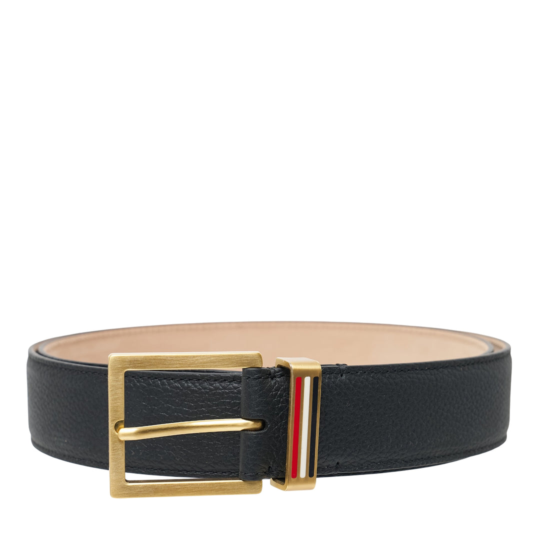 Metal Loop Pebble Leather Belt