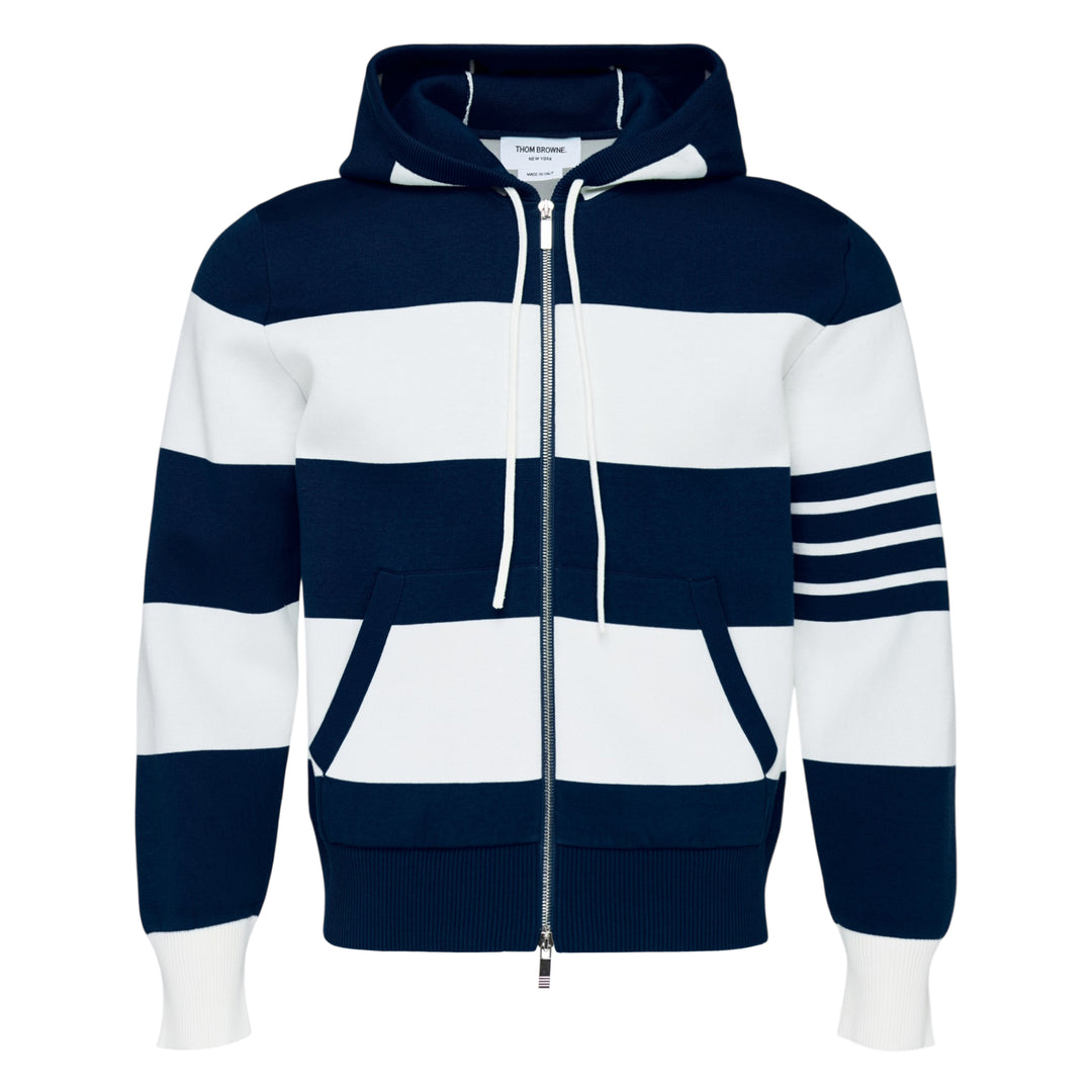 Rugby Stripe Zip Hoodie