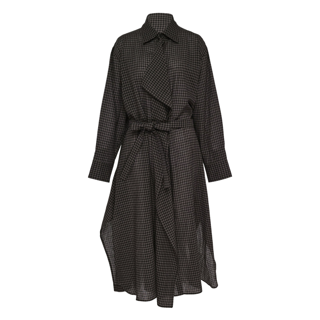 Draped Shirt Dress