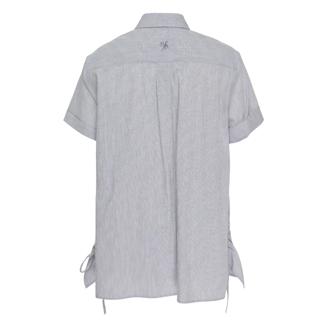 Front Gather Drawstring Blouse