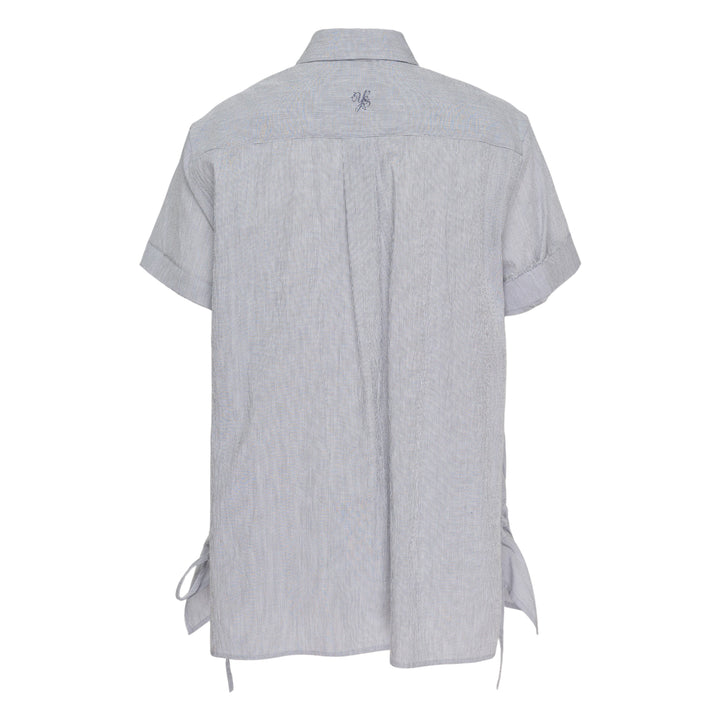 Front Gather Drawstring Blouse