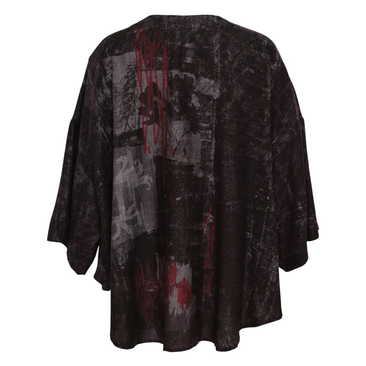 Abstract Print Half Sleeve Blouse