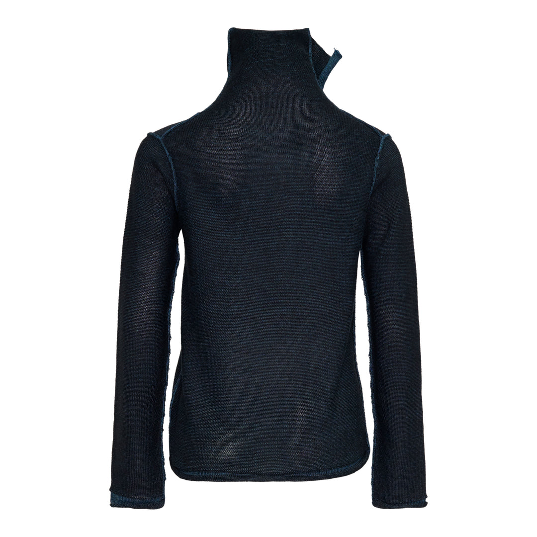 High Neck Knit Top with Cloth