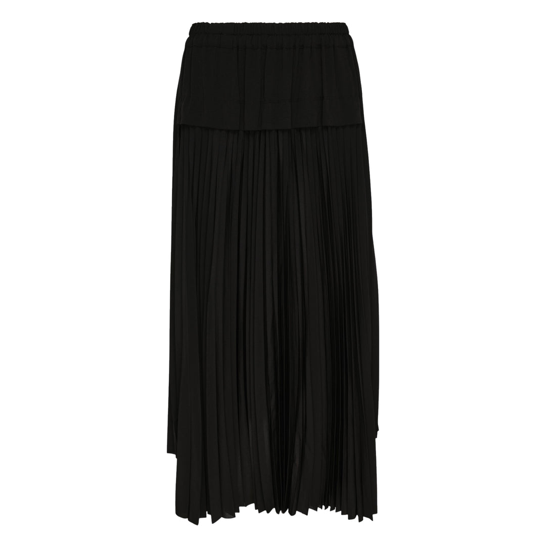 Pleated Uneven Midi Skirt