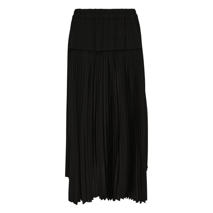 Pleated Uneven Midi Skirt