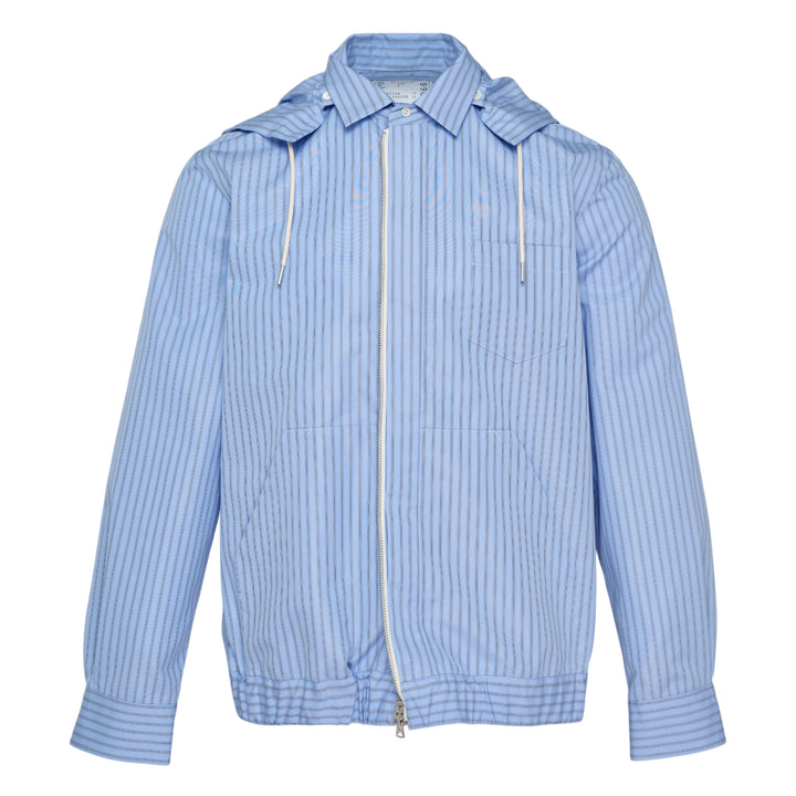 Poplin Striped Hoodie Jacket