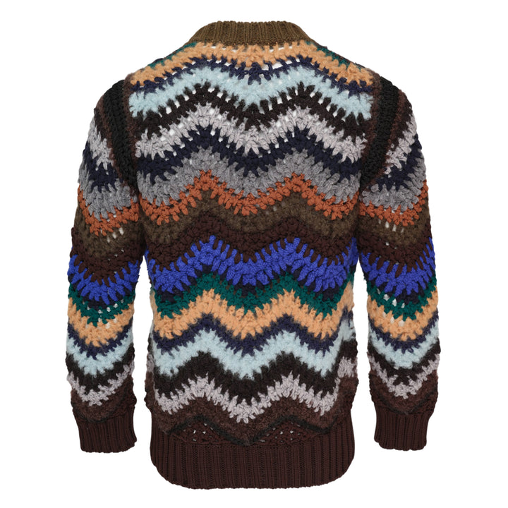 Mix Crochet Knit Pullover