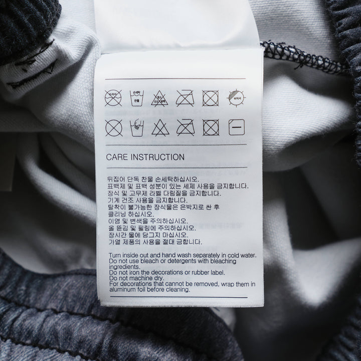 Black Trompe L'Oeil Denim Print Sweatpants