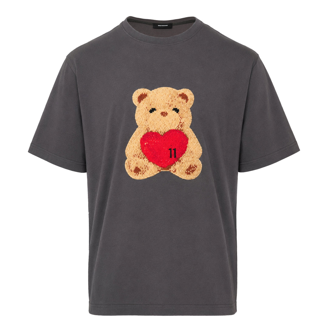 Charcoal Teddy Embroidery Tee