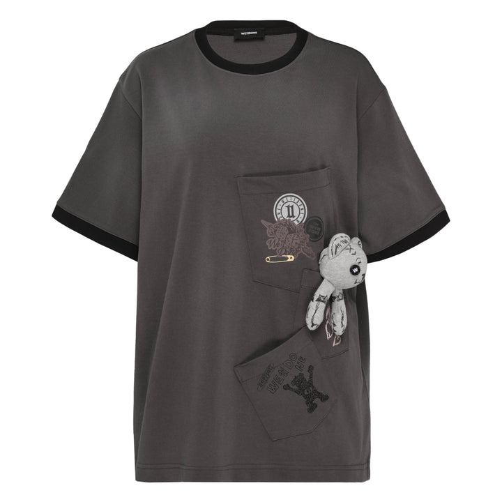 Charcoal Washed Doodle Teddy Tee