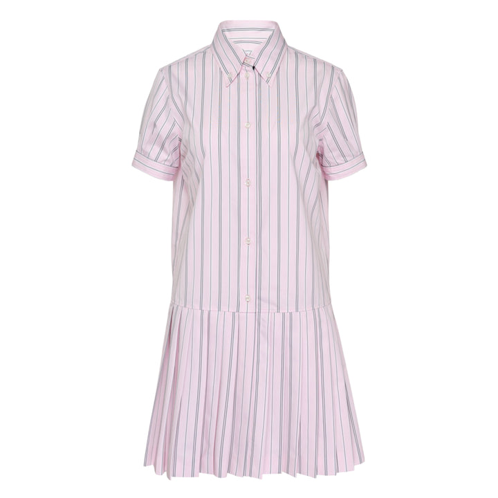 Pleated Bottom Short Sleeve Shirt Dress