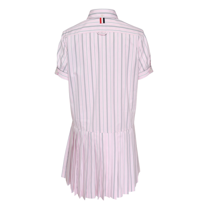 Pleated Bottom Short Sleeve Shirt Dress