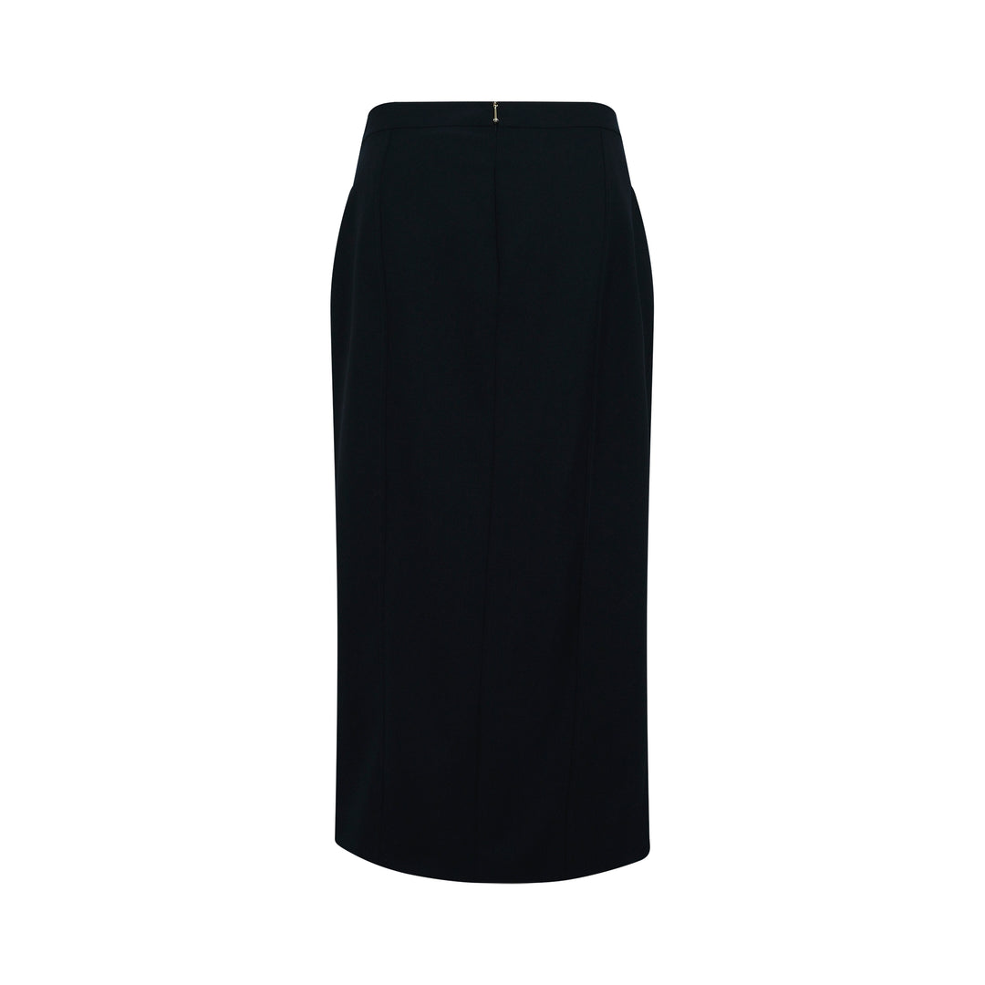 High Waisted Button Front Skirt