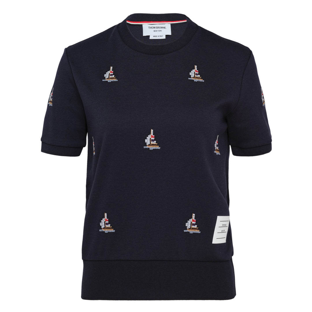 Short Sleeve Sailboat Embroidered Tee