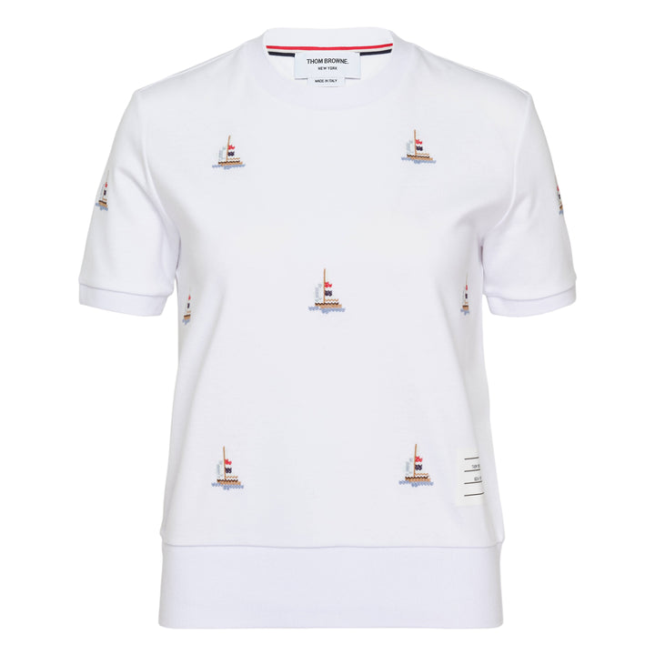 Short Sleeve Sailboat Embroidered Tee