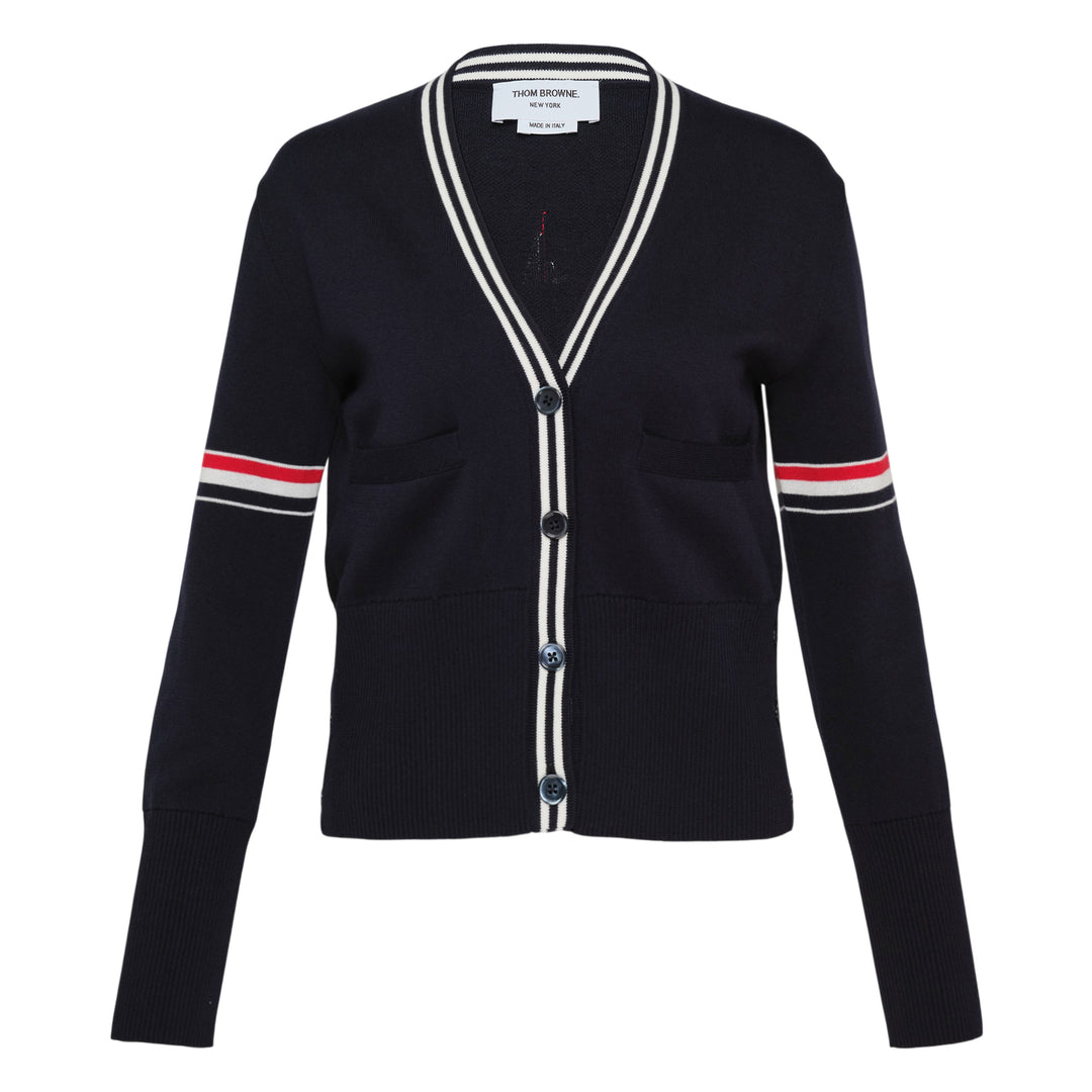 Sailboat Jacquard V-Neck Cardigan