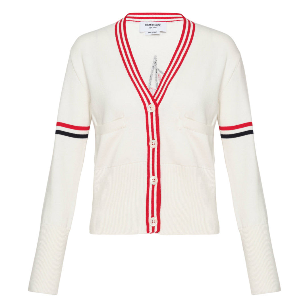 Sailboat Jacquard V-Neck Cardigan