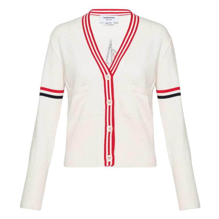 Sailboat Jacquard V-Neck Cardigan