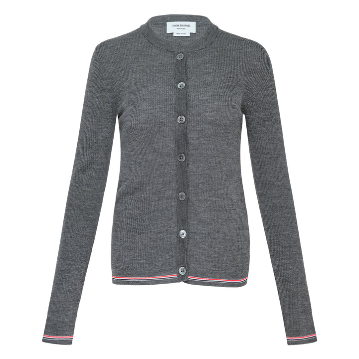 Rib Stitch Crew Neck Cardigan