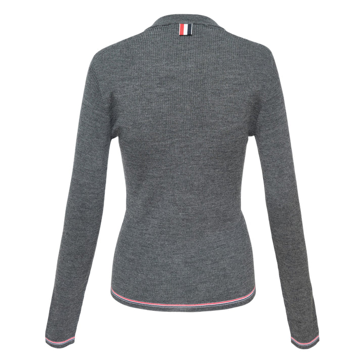 Rib Stitch Crew Neck Cardigan