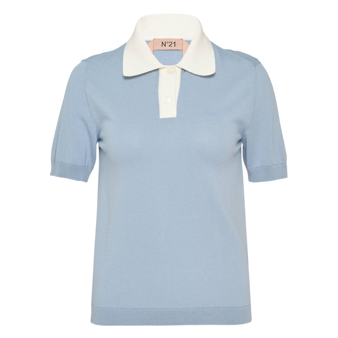 Contrast Collar Knit Polo