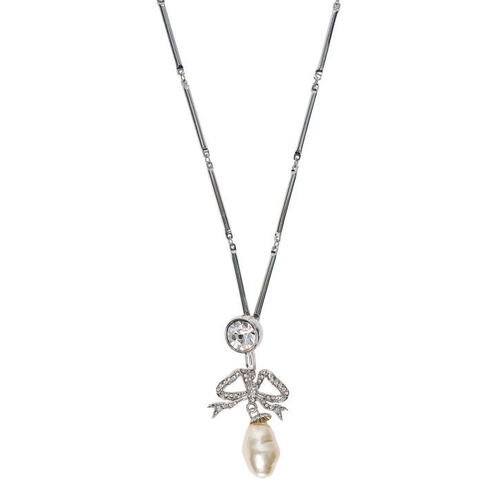 Pearl Bow Pendant Necklace