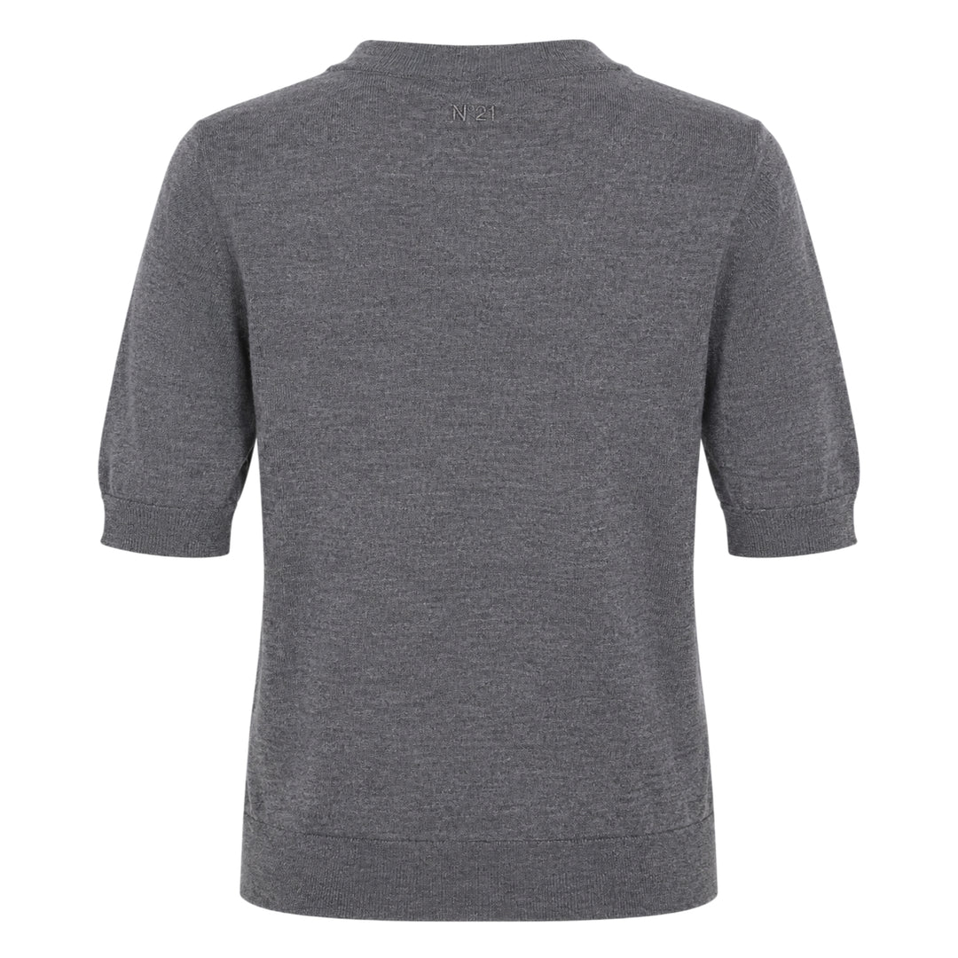 Lace Detail Crew Neck Knit