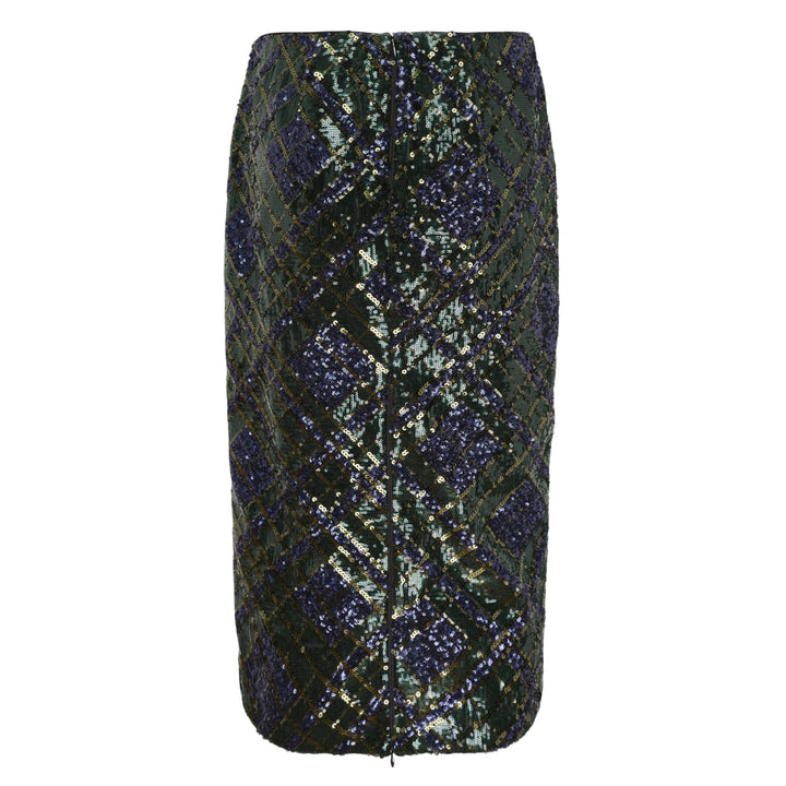 Sequin Tartan Pencil Skirt