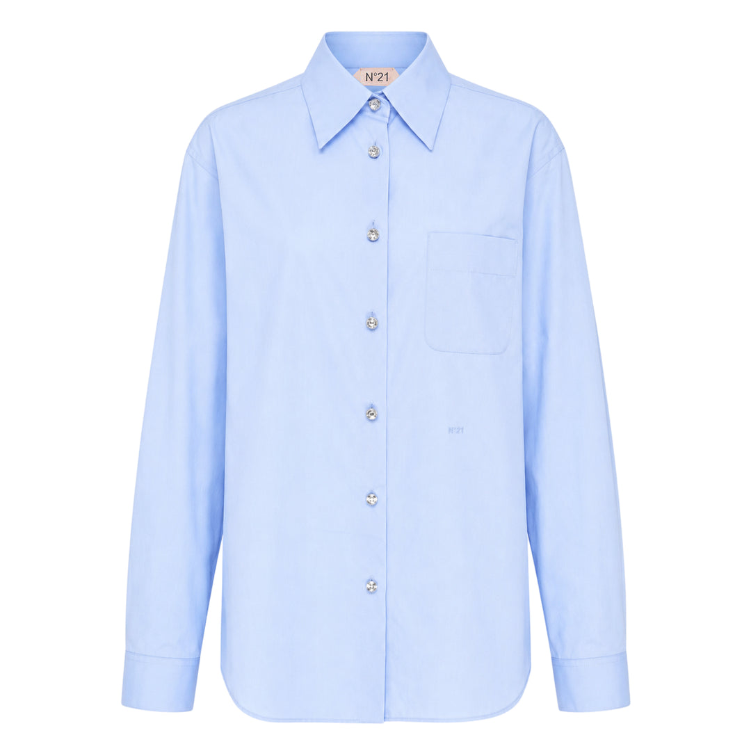 Crystal Button Poplin Shirt