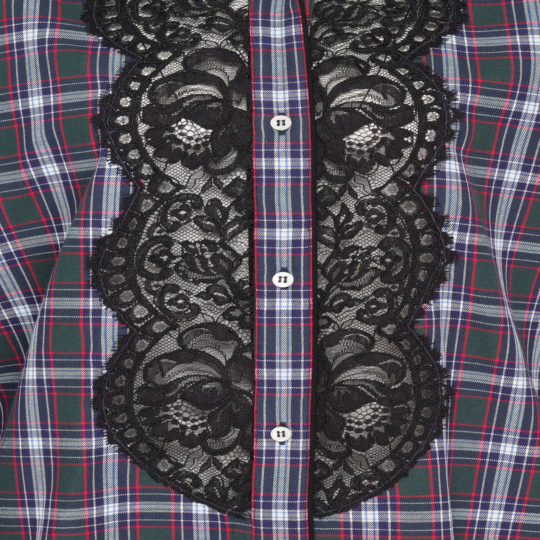 Tartan Lace Trim Shirt