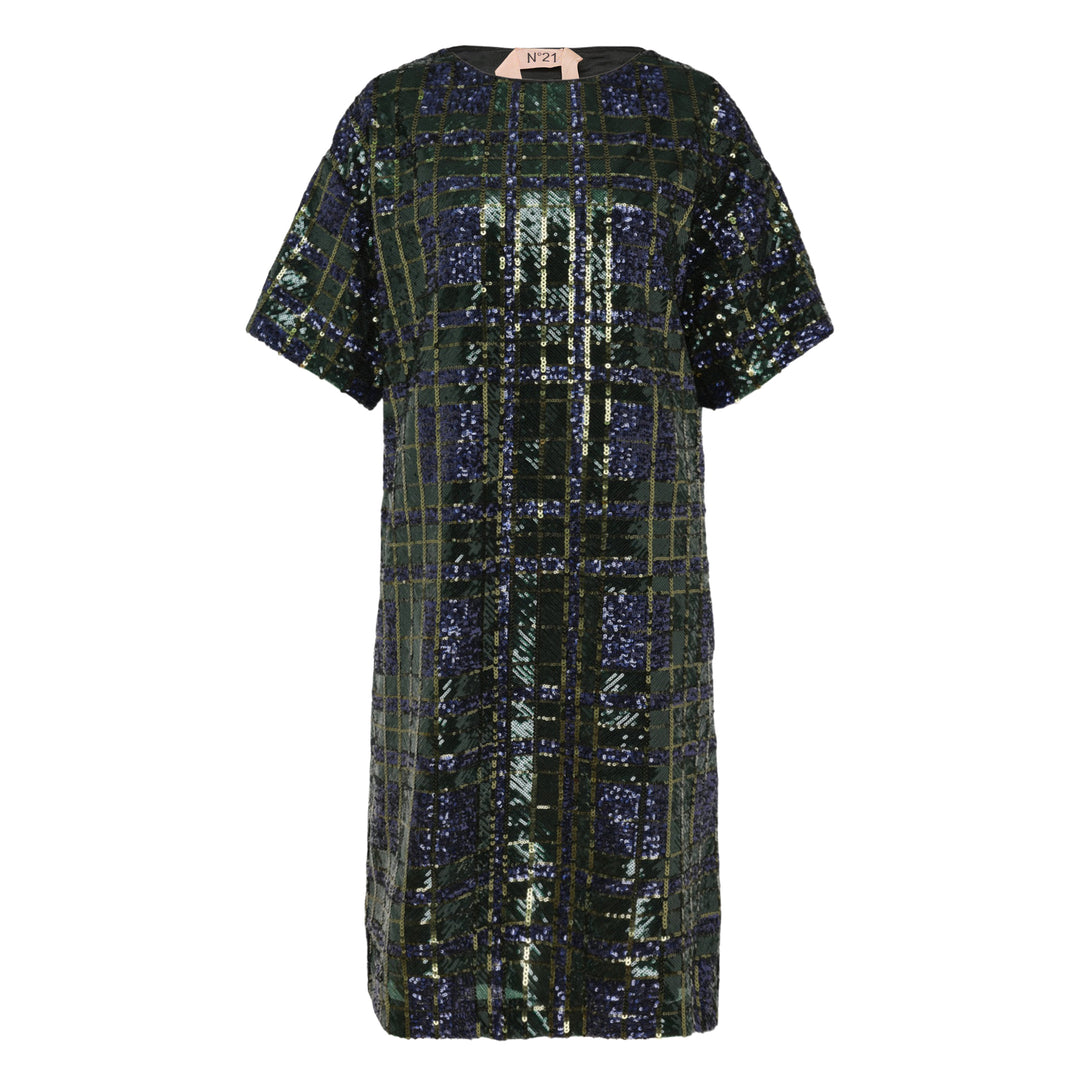 Sequin Plaid Woven Dress