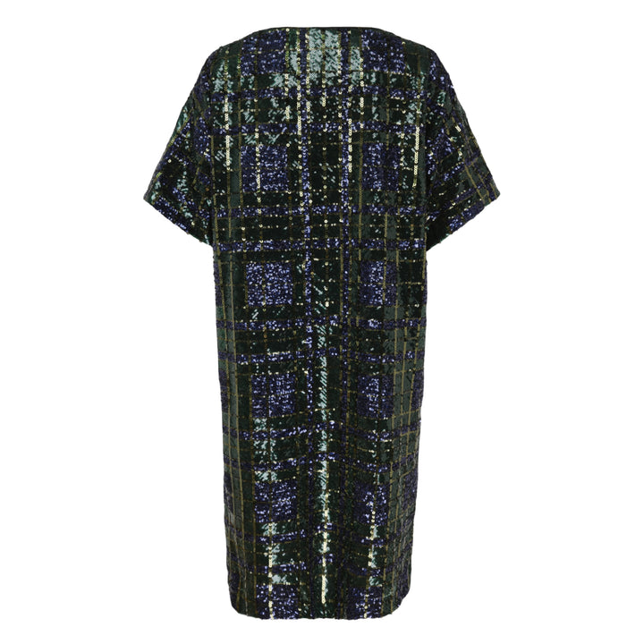 Sequin Plaid Woven Dress